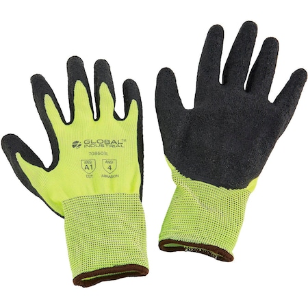 Global Industrial Coated Gloves, Polyester, Rubber, Latex, Multi-Colored, L 708603L